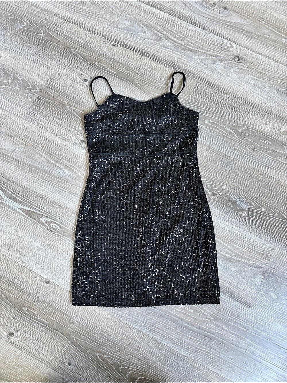 Black Sequin Mini Dress Like New